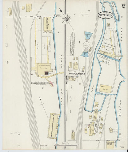 Sanborn Fire Insurance Map from White Haven, Luzerne County, Pennsylvania (1891), Sheet #0002 - Complete Map Set gallery image, historic Sanborn map, vintage wall art, Pennsylvania Pennsylvania