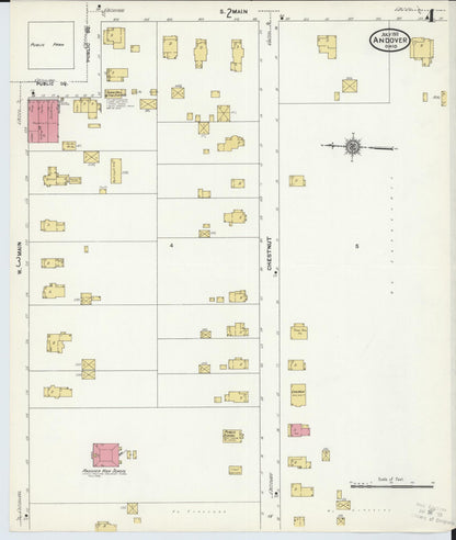 Sanborn Fire Insurance Map from Andover, Ashtabula County, Ohio (1911), Sheet #0004 - Historic Sanborn Fire Insurance Map Print, vintage old map wall art, antique decor, genealogy gift, Ohio Ohio map