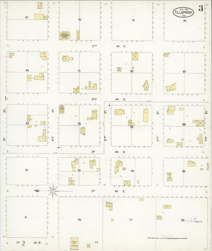 Sanborn Fire Insurance Map from Tillamook, Tillamook County, Oregon (1902), Sheet #0003 - Complete Map Set gallery image, historic Sanborn map, vintage wall art, Oregon Oregon