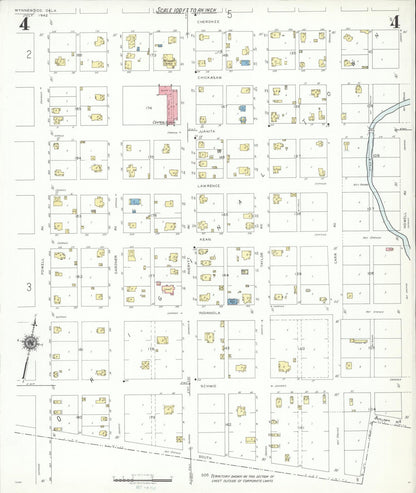Sanborn Fire Insurance Map from Wynnewood, Garvin County, Oklahoma (1942), Sheet #0004 - Complete Map Set gallery image, historic Sanborn map, vintage wall art, Oklahoma Oklahoma