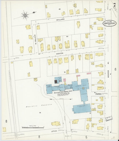 Sanborn Fire Insurance Map from Brockport, Monroe County, New York (1909), Sheet #0007 - Complete Map Set gallery image, historic Sanborn map, vintage wall art, New York New York