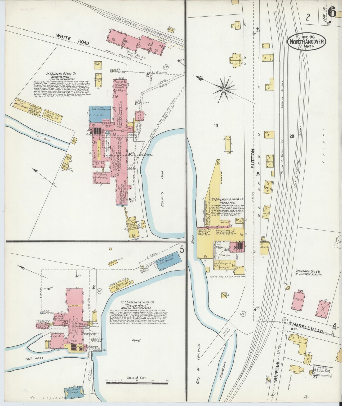 Sanborn Fire Insurance Map from North Andover, Essex County, Massachusetts (1903), Sheet #0006 - Complete Map Set gallery image, historic Sanborn map, vintage wall art, Massachusetts Massachusetts