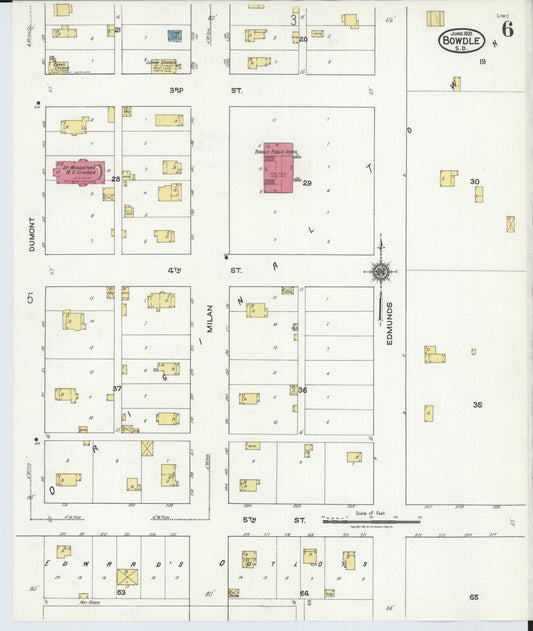 Sanborn Fire Insurance Map from Bowdle, Edmunds County, South Dakota (1939), Sheet #0006 - Historic Sanborn Fire Insurance Map Print, vintage old map wall art, antique decor, genealogy gift, South Dakota South Dakota map