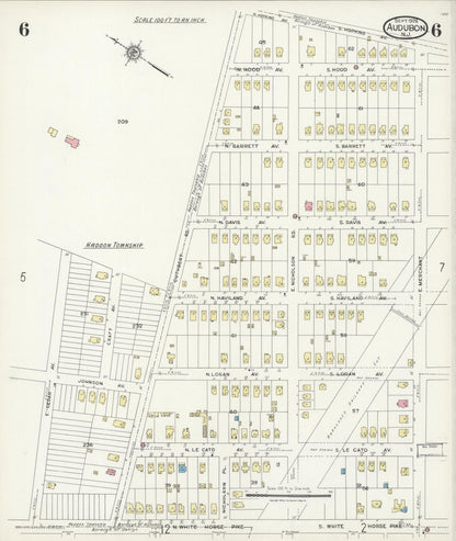 Sanborn Fire Insurance Map from Audubon, Camden County, New Jersey (1924), Sheet #0006 - Complete Map Set gallery image, historic Sanborn map, vintage wall art, New Jersey New Jersey