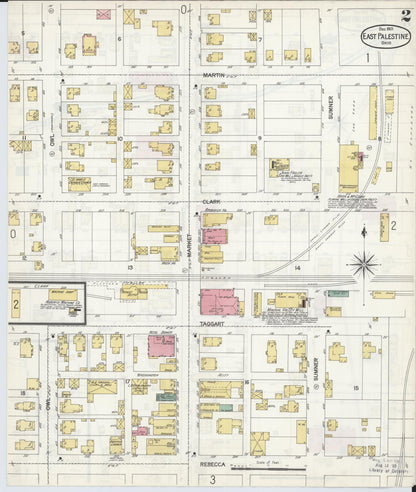 Sanborn Fire Insurance Map from East Palestine, Columbiana County, Ohio (1901), Sheet #0002 - Historic Sanborn Fire Insurance Map Print, vintage old map wall art, antique decor, genealogy gift, Ohio Ohio map