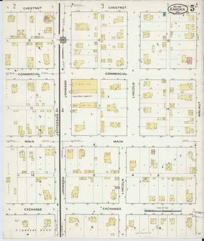 Sanborn Fire Insurance Map from Kahoka, Clark County, Missouri (1916), Sheet #0005 - Historic Sanborn Fire Insurance Map Print, vintage old map wall art, antique decor, genealogy gift, Missouri Missouri map