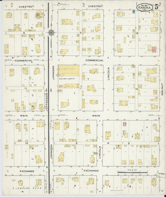 Sanborn Fire Insurance Map from Kahoka, Clark County, Missouri (1916), Sheet #0005 - Historic Sanborn Fire Insurance Map Print, vintage old map wall art, antique decor, genealogy gift, Missouri Missouri map
