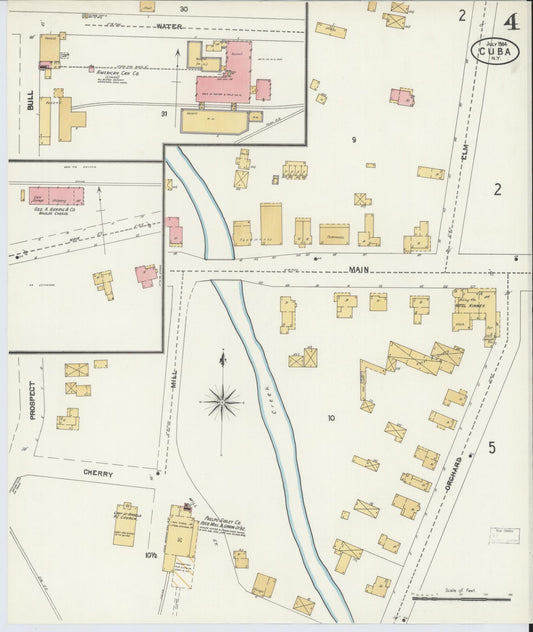 Sanborn Fire Insurance Map from Cuba, Allegany County, New York (1904), Sheet #0004 - Historic Sanborn Fire Insurance Map Print, vintage old map wall art, antique decor, genealogy gift, New York New York map