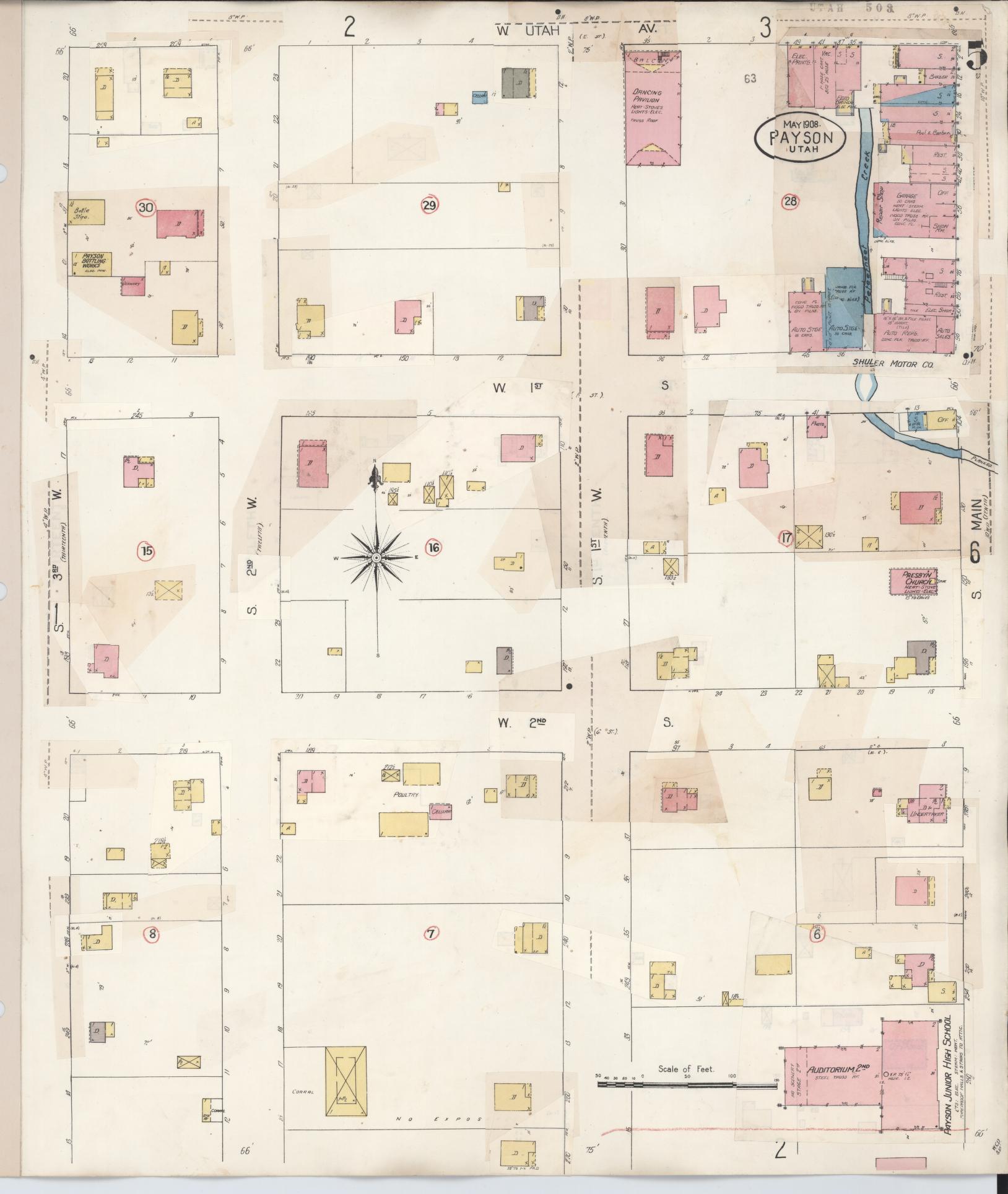 Sanborn Fire Insurance Map from Payson, Utah County, Utah (1931), Sheet #0005 - Complete Map Set gallery image, historic Sanborn map, vintage wall art, Payson Utah