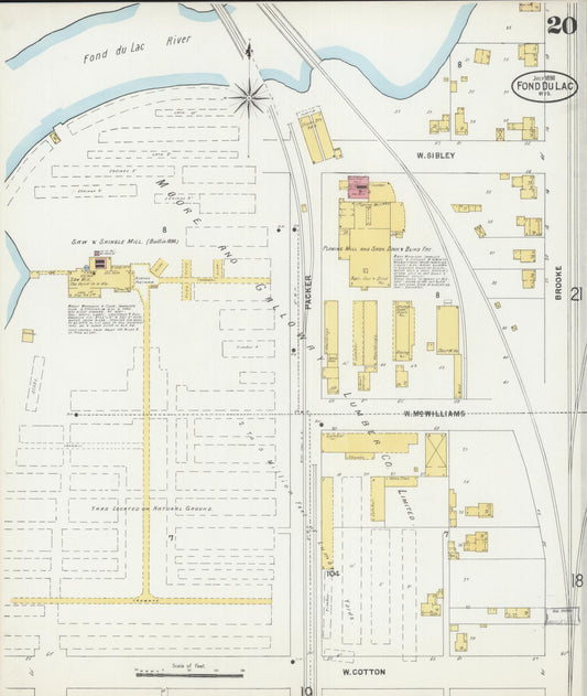 Sanborn Fire Insurance Map from Fond du Lac, Fond du Lac County, Wisconsin (1898), Sheet #0020 - Historic Sanborn Fire Insurance Map Print, vintage old map wall art, antique decor, genealogy gift, Wisconsin Wisconsin map