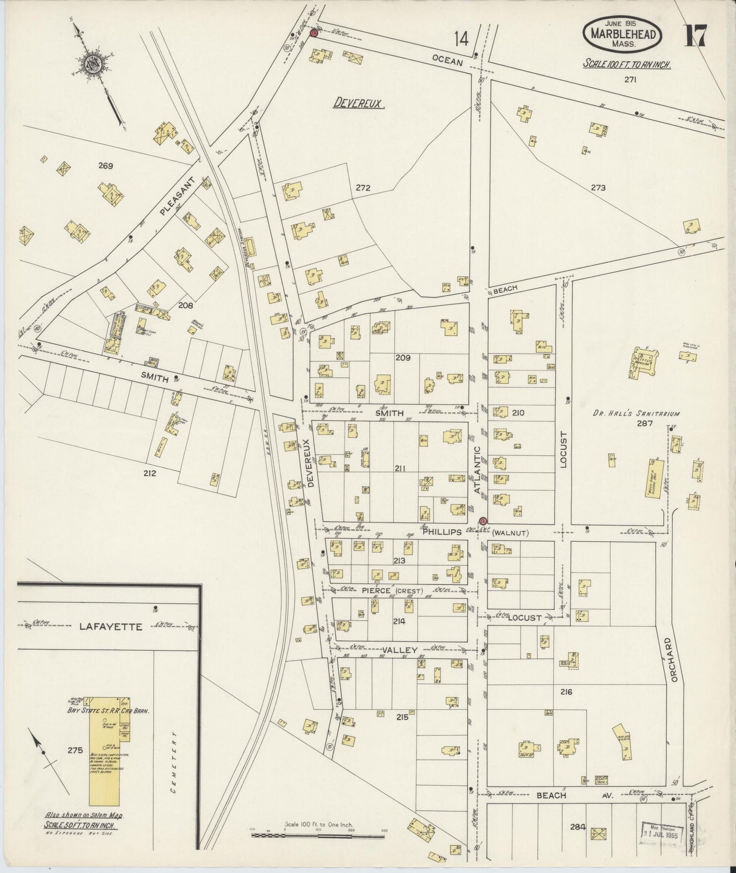Sanborn Fire Insurance Map from Marblehead, Essex County, Massachusetts (1915), Sheet #0017 - Complete Map Set gallery image, historic Sanborn map, vintage wall art, Massachusetts Massachusetts