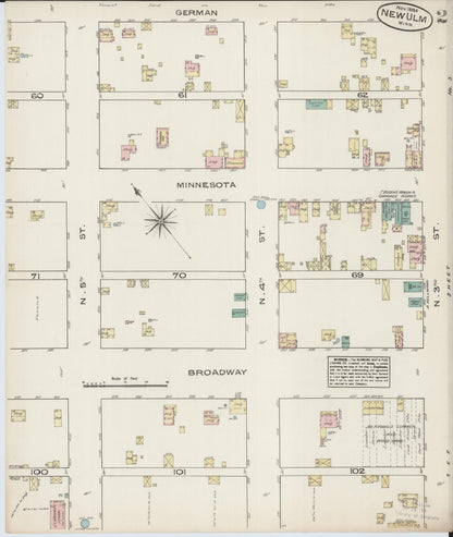 Sanborn Fire Insurance Map from New Ulm, Brown County, Minnesota (1884), Sheet #0002 - Complete Map Set gallery image, historic Sanborn map, vintage wall art, Minnesota Minnesota