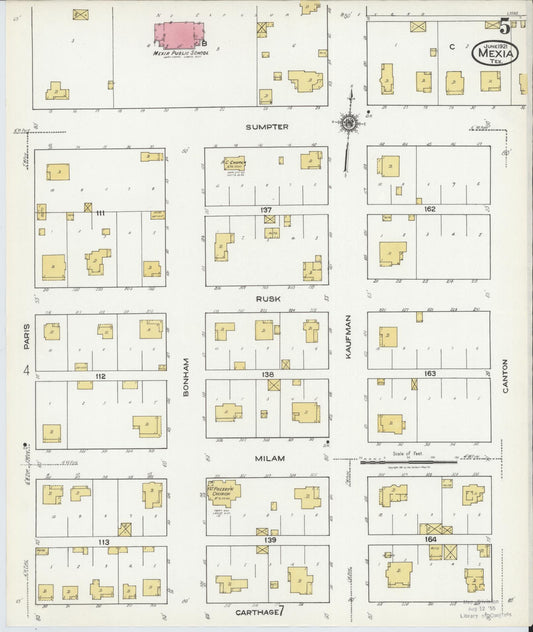 Sanborn Fire Insurance Map from Mexia, Limestone County, Texas (1921), Sheet #0005 - Historic Sanborn Fire Insurance Map Print, vintage old map wall art, antique decor, genealogy gift, Texas Texas map