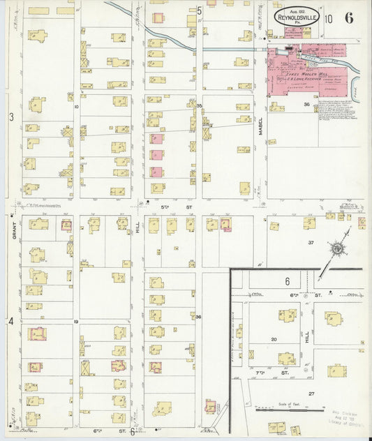 Sanborn Fire Insurance Map from Reynoldsville, Jefferson County, Pennsylvania (1912), Sheet #0006 - Historic Sanborn Fire Insurance Map Print, vintage old map wall art, antique decor, genealogy gift, Pennsylvania Pennsylvania map
