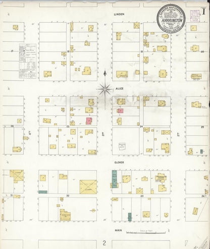 Sanborn Fire Insurance Map from Harrington, Lincoln County, Washington (1902), Sheet #0001 - Complete Map Set gallery image, historic Sanborn map, vintage wall art, Washington Washington