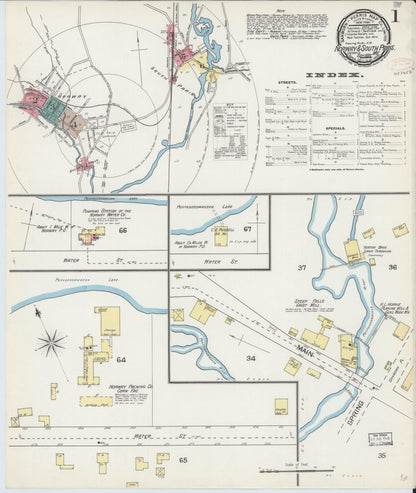 Sanborn Fire Insurance Map from Norway, Oxford County, Maine (1892), Sheet #0001 - Complete Map Set gallery image, historic Sanborn map, vintage wall art, Maine Maine