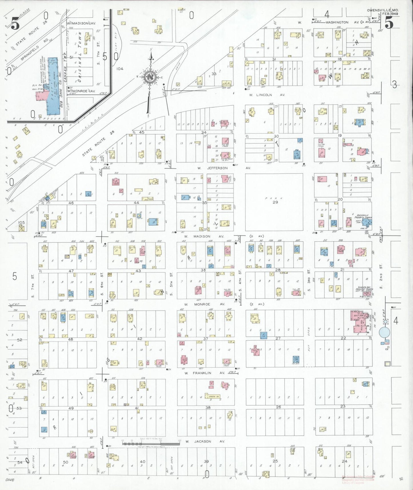 Sanborn Fire Insurance Map from Owensville, Gasconade County, Missouri (1949), Sheet #0005 - Complete Map Set gallery image, historic Sanborn map, vintage wall art, Missouri Missouri