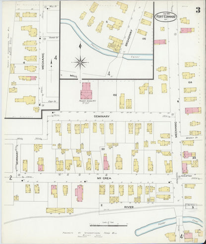 Sanborn Fire Insurance Map from Fort Edward, Washington County, New York (1909), Sheet #0003 - Historic Sanborn Fire Insurance Map Print, vintage old map wall art, antique decor, genealogy gift, New York New York map