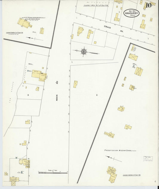 Sanborn Fire Insurance Map from Anadarko, Caddo County, Oklahoma (1910), Sheet #0010 - Historic Sanborn Fire Insurance Map Print, vintage old map wall art, antique decor, genealogy gift, Oklahoma Oklahoma map