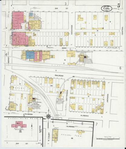 Sanborn Fire Insurance Map from Earle, Crittenden County, Arkansas (1919), Sheet #0005 - Complete Map Set gallery image, historic Sanborn map, vintage wall art, Arkansas Arkansas
