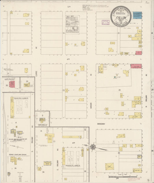 Sanborn Fire Insurance Map from Fallon, Prairie County, Montana. (1916) – Historic Sanborn Fire Insurance Map Print