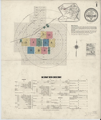 Sanborn Fire Insurance Map from Paducah, Cottle County, Texas (1921), Sheet #0001 - Complete Map Set gallery image, historic Sanborn map, vintage wall art, Texas Texas