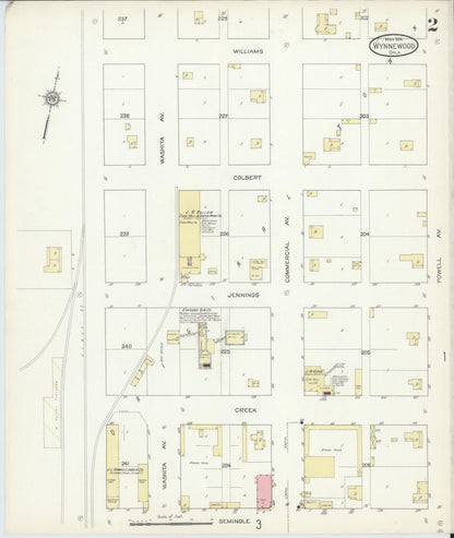 Sanborn Fire Insurance Map from Wynnewood, Garvin County, Oklahoma (1914), Sheet #0002 - Complete Map Set gallery image, historic Sanborn map, vintage wall art, Oklahoma Oklahoma