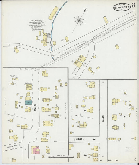 Sanborn Fire Insurance Map from Stanford, Lincoln County, Kentucky (1891), Sheet #0003 - Historic Sanborn Fire Insurance Map Print, vintage old map wall art, antique decor, genealogy gift, Kentucky Kentucky map