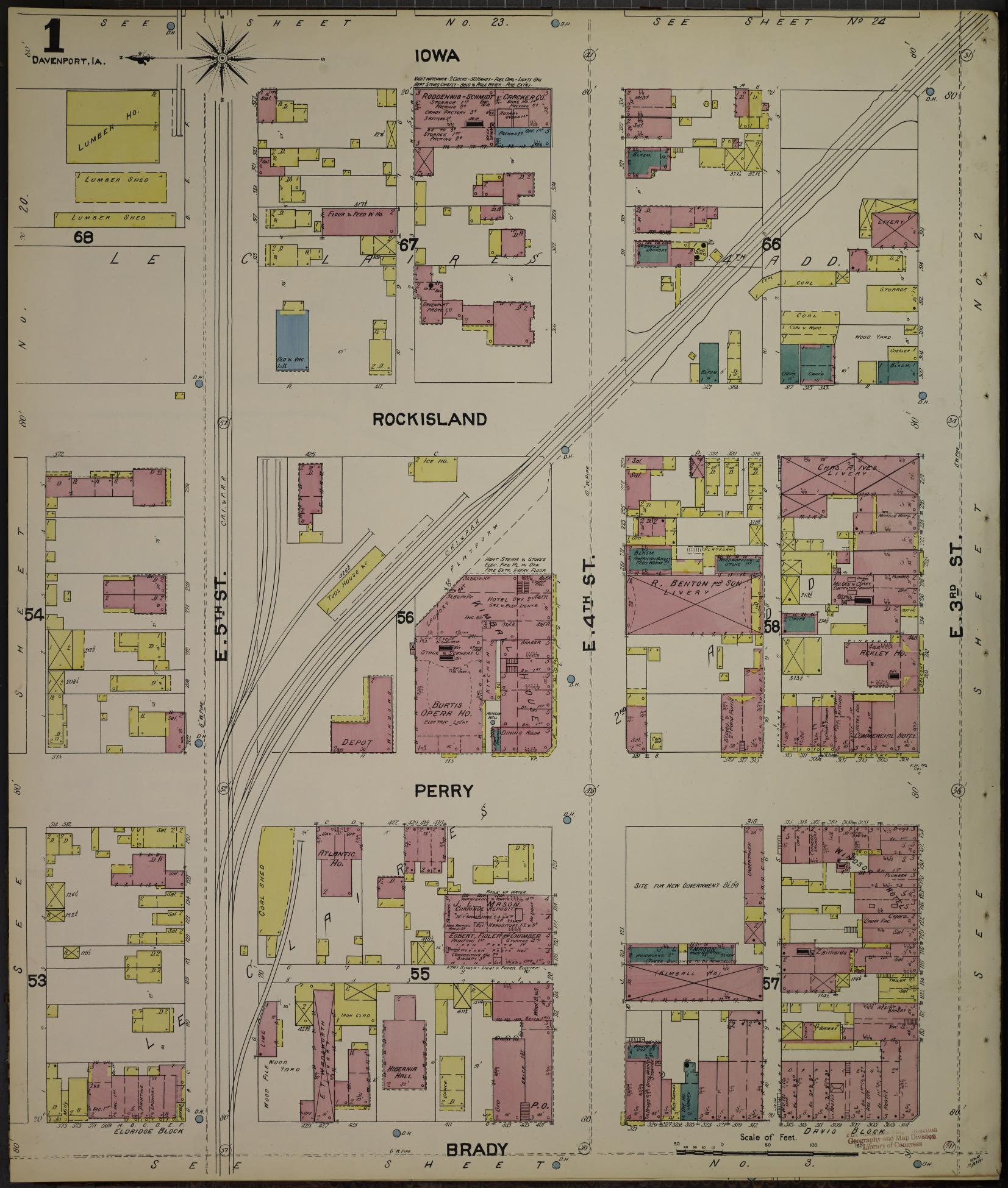 Sanborn Fire Insurance Map from Davenport, Scott County, Iowa. (1892) – Map View