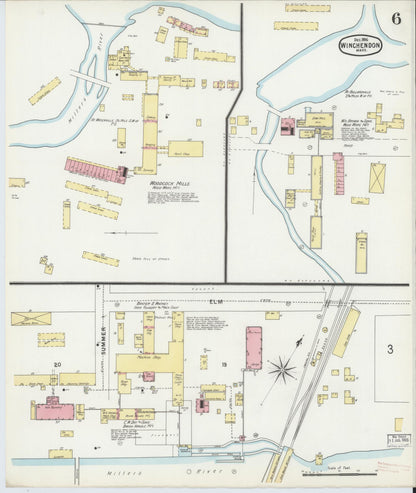 Sanborn Fire Insurance Map from Winchendon, Worcester County, Massachusetts (1896), Sheet #0006 - Complete Map Set gallery image, historic Sanborn map, vintage wall art, Massachusetts Massachusetts