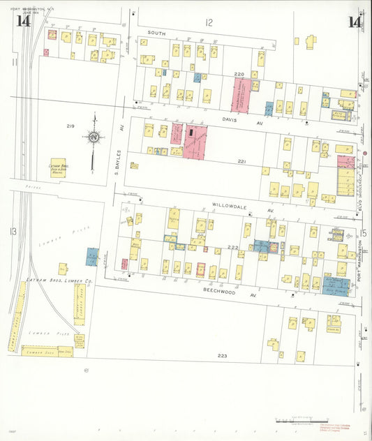 Sanborn Fire Insurance Map from Port Washington, Nassau County, New York (1931), Sheet #0014 - Historic Sanborn Fire Insurance Map Print, vintage old map wall art, antique decor, genealogy gift, New York New York map