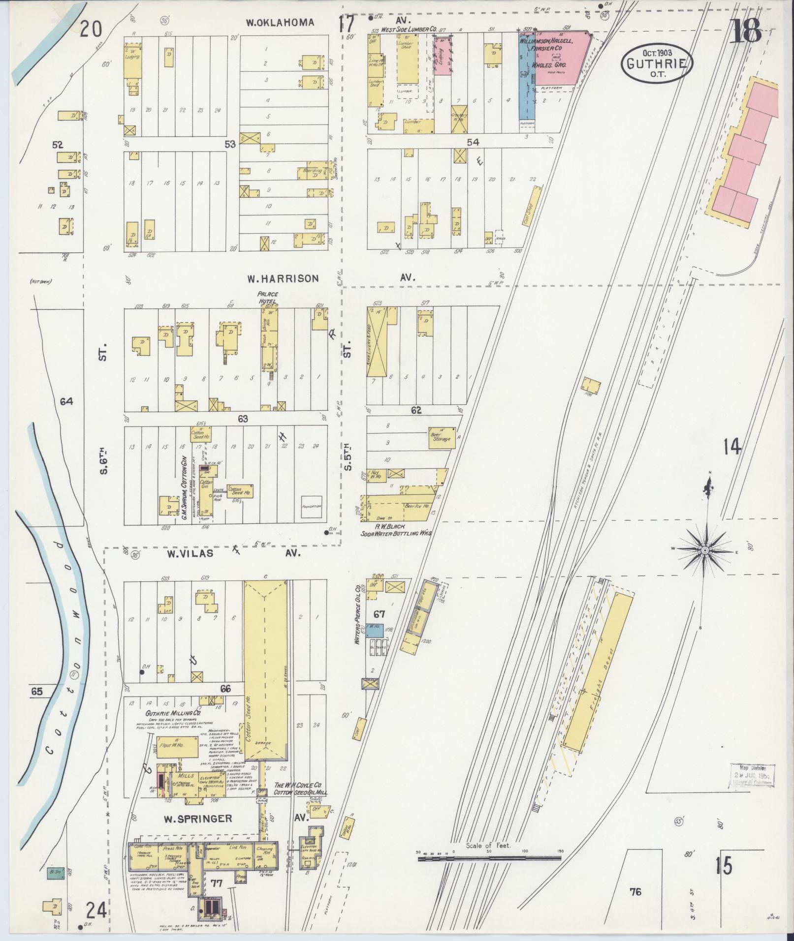 Sanborn Fire Insurance Map from Guthrie, Logain County, Oklahoma (1903), Sheet #0018 - Complete Map Set gallery image, historic Sanborn map, vintage wall art, Oklahoma Oklahoma