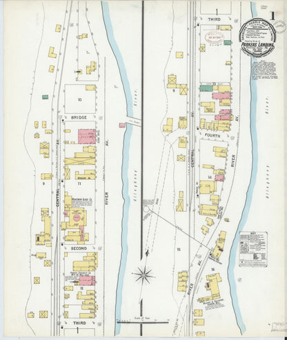 Sanborn Fire Insurance Map from Parkers Landing, Armstrong County, Pennsylvania (1899), Sheet #0001 - Historic Sanborn Fire Insurance Map Print, vintage old map wall art, antique decor, genealogy gift, Pennsylvania Pennsylvania map