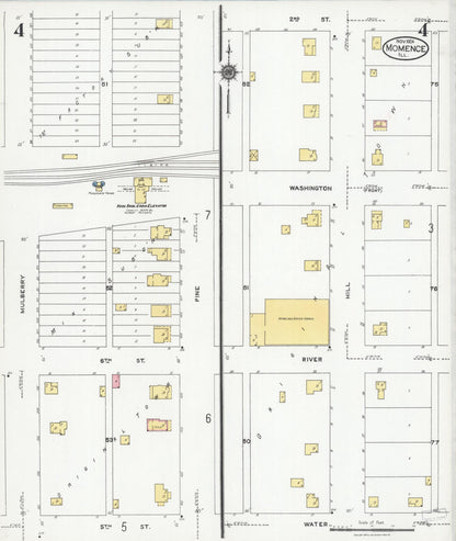 Sanborn Fire Insurance Map from Momence, Kankakee County, Illinois (1924), Sheet #0004 - Historic Sanborn Fire Insurance Map Print, vintage old map wall art, antique decor, genealogy gift, Illinois Illinois map