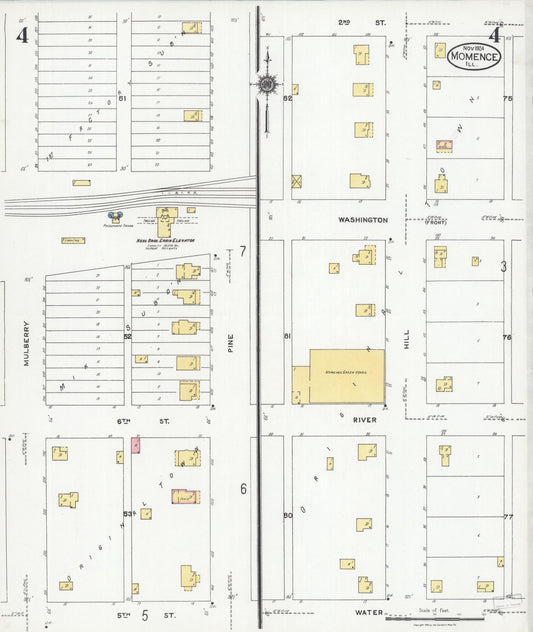 Sanborn Fire Insurance Map from Momence, Kankakee County, Illinois (1924), Sheet #0004 - Historic Sanborn Fire Insurance Map Print, vintage old map wall art, antique decor, genealogy gift, Illinois Illinois map