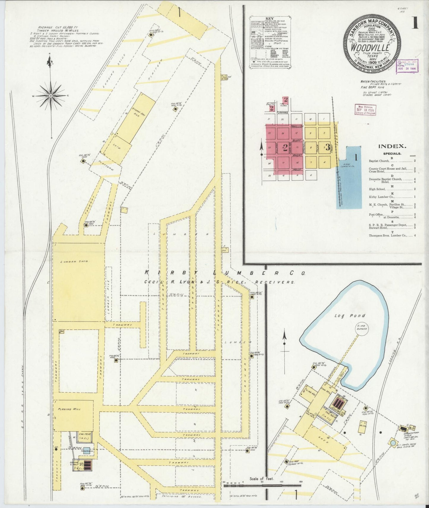 Sanborn Fire Insurance Map from Wolfe City, Hunt County, Texas (1909), Sheet #0001 - Complete Map Set gallery image, historic Sanborn map, vintage wall art, Texas Texas