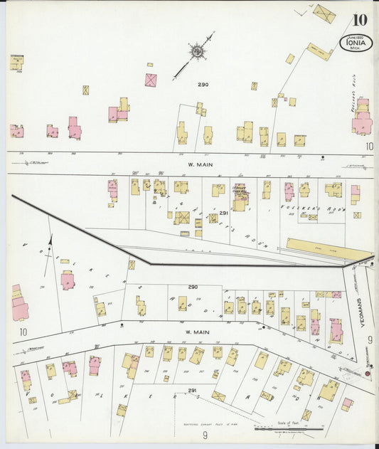 Sanborn Fire Insurance Map from Ionia, Ionia County, Michigan (1920), Sheet #0010 - Historic Sanborn Fire Insurance Map Print, vintage old map wall art, antique decor, genealogy gift, Michigan Michigan map