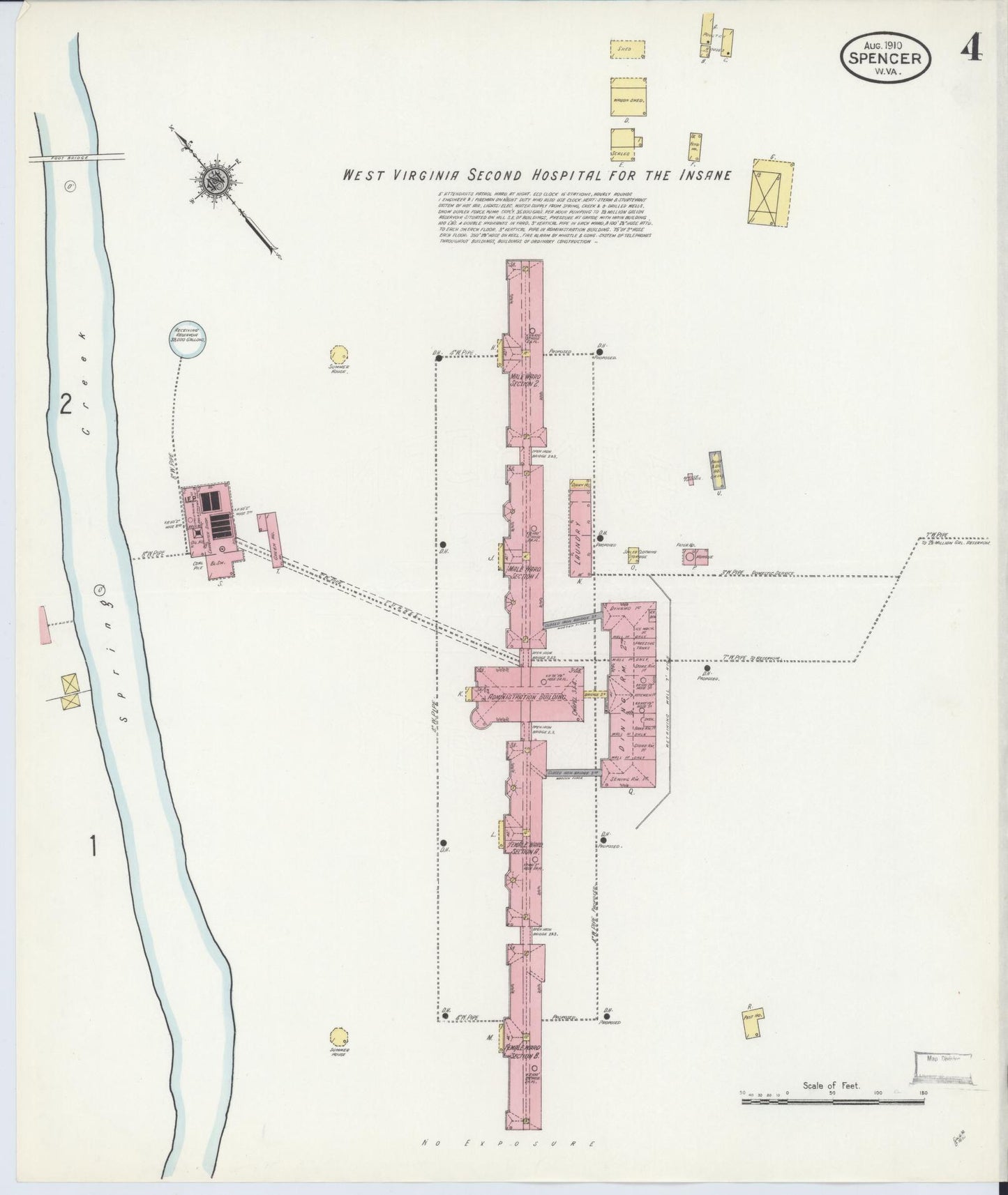 Sanborn Fire Insurance Map from Spencer, Roane County, West Virginia (1910), Sheet #0004 - Complete Map Set gallery image, historic Sanborn map, vintage wall art, West Virginia West Virginia