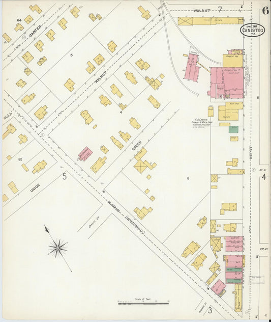 Sanborn Fire Insurance Map from Canisteo, Steuben County, New York (1904), Sheet #0006 - Historic Sanborn Fire Insurance Map Print, vintage old map wall art, antique decor, genealogy gift, New York New York map