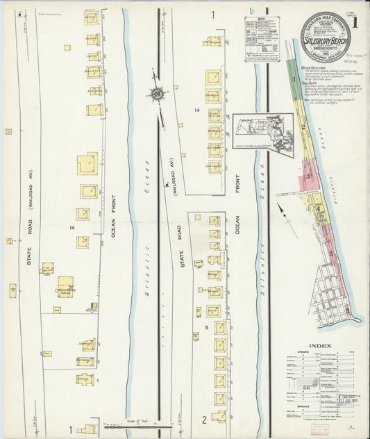 Sanborn Fire Insurance Map from Salisbury, Essex County, Massachusetts (1914), Sheet #0001 - Complete Map Set gallery image, historic Sanborn map, vintage wall art, Massachusetts Massachusetts