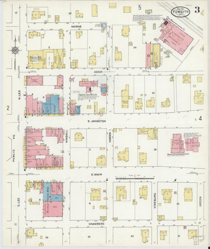 Sanborn Fire Insurance Map from Forsyth, Monroe County, Georgia (1911), Sheet #0003 - Complete Map Set gallery image, historic Sanborn map, vintage wall art, Georgia Georgia