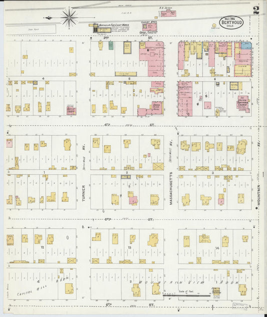 Sanborn Fire Insurance Map from Berthoud, Larimer County, Colorado (1906), Sheet #0002 - Historic Sanborn Fire Insurance Map Print, vintage old map wall art, antique decor, genealogy gift, Colorado Colorado map