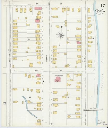 Sanborn Fire Insurance Map from Franklin, Venango County, Pennsylvania (1906), Sheet #0017 - Complete Map Set gallery image, historic Sanborn map, vintage wall art, Pennsylvania Pennsylvania