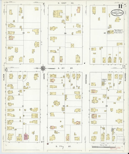 Sanborn Fire Insurance Map from Vineland, Cumberland County, New Jersey (1912), Sheet #0011 - Complete Map Set gallery image, historic Sanborn map, vintage wall art, New Jersey New Jersey