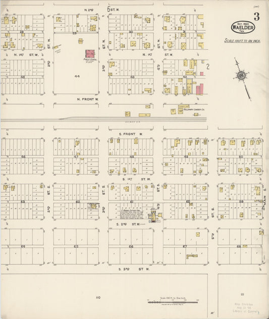 Sanborn Fire Insurance Map from Waelder, Gonzales County, Texas (1922), Sheet #0003 - Historic Sanborn Fire Insurance Map Print, vintage old map wall art, antique decor, genealogy gift, Texas Texas map