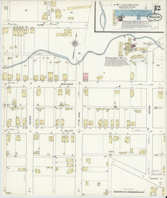 Sanborn Fire Insurance Map from Bangor, Northampton County, Pennsylvania (1912), Sheet #0012 - Historic Sanborn Fire Insurance Map Print, vintage old map wall art, antique decor, genealogy gift, Pennsylvania Pennsylvania map