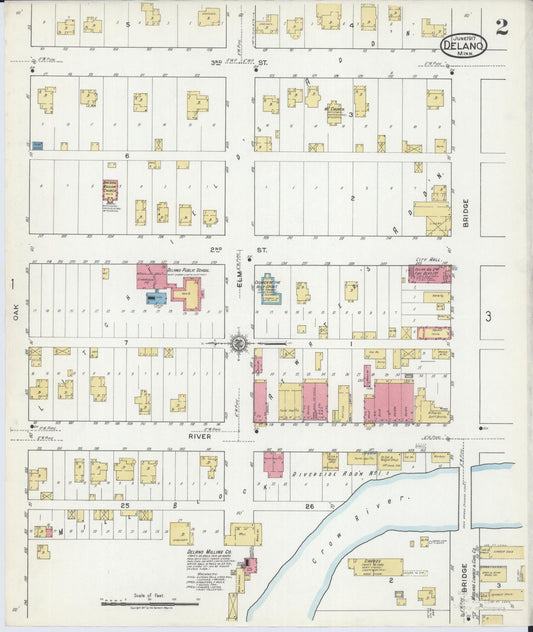 Sanborn Fire Insurance Map from Delano, Wright County, Minnesota (1917), Sheet #0002 - Historic Sanborn Fire Insurance Map Print, vintage old map wall art, antique decor, genealogy gift, Minnesota Minnesota map