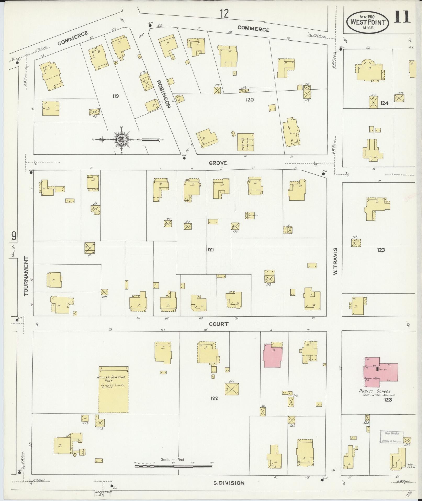 Sanborn Fire Insurance Map from West Point, Clay County, Mississippi (1910), Sheet #0011 - Complete Map Set gallery image, historic Sanborn map, vintage wall art, Mississippi Mississippi