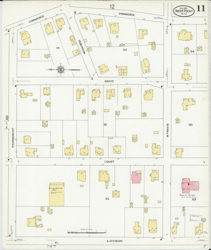 Sanborn Fire Insurance Map from West Point, Clay County, Mississippi (1910), Sheet #0011 - Complete Map Set gallery image, historic Sanborn map, vintage wall art, Mississippi Mississippi