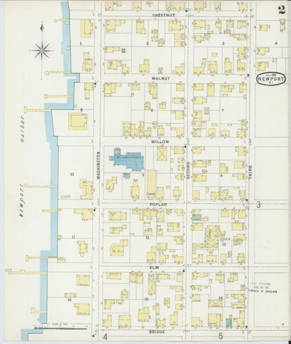 Sanborn Fire Insurance Map from Newport, Newport County, Rhode Island (1896), Sheet #0002 - Complete Map Set gallery image, historic Sanborn map, vintage wall art, Rhode Island Rhode Island